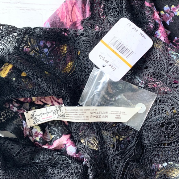 Free People Marsha Floral Printed Slip Dress High Neck Flirty Feminine Boho Fall - Picture 7 of 11